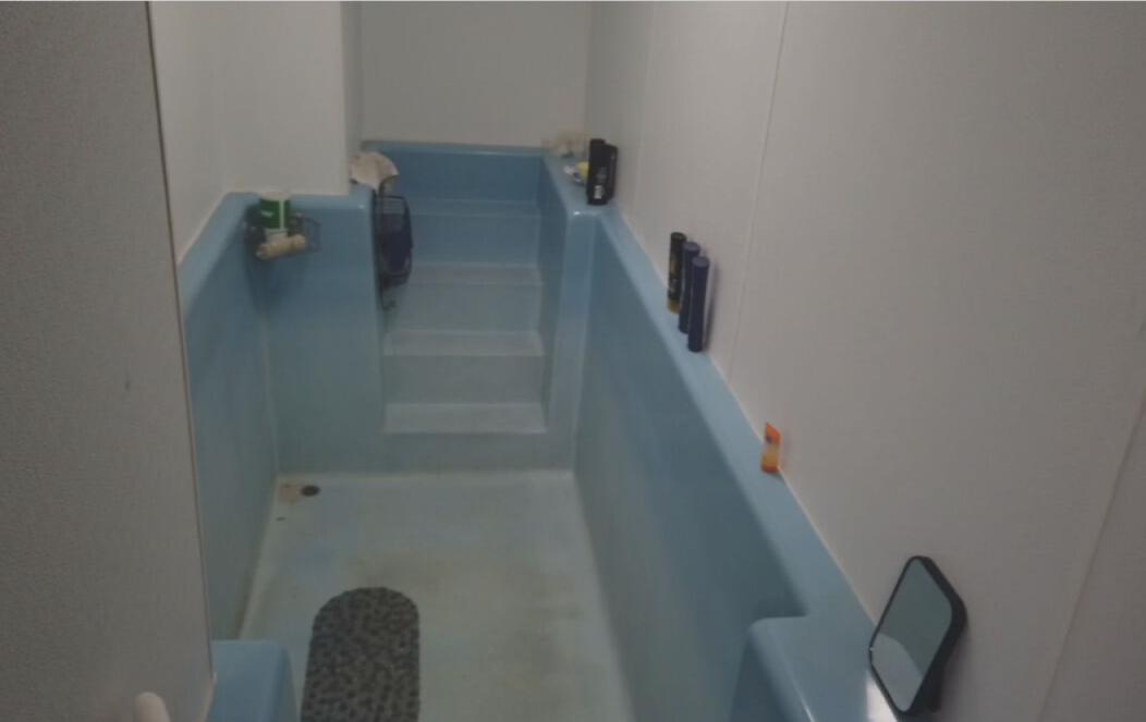 Baptism tub turned into a shower